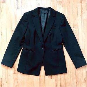 Pendleton virgin wool black oversized blazer single button closure made in USA